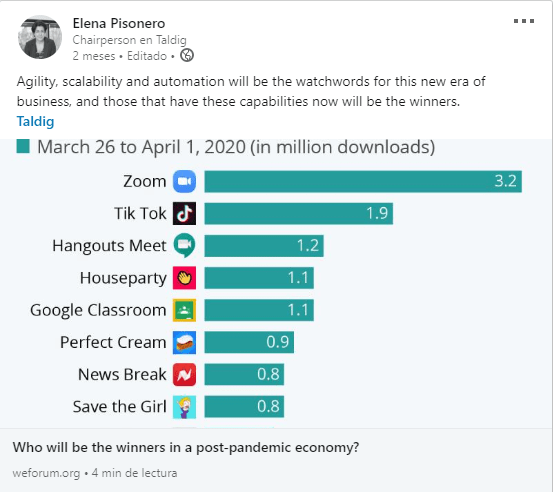 Post Linkedin WEF Who will be the winners in a post-pandemic economy?